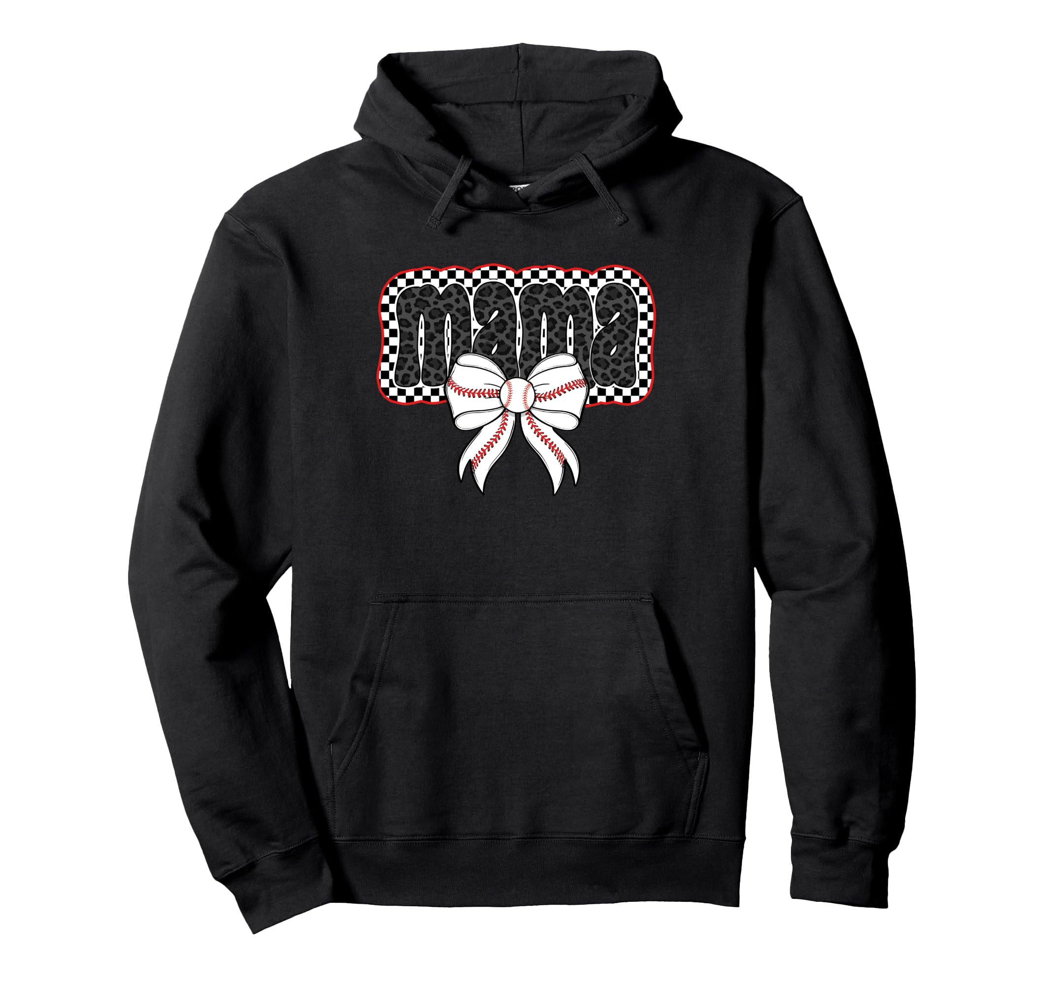Mama Coquette Bow Baseball Cheer Mom Hoodie - Minimalist Print Men Women - T-Shirt, Sweatshirt, Hoodie