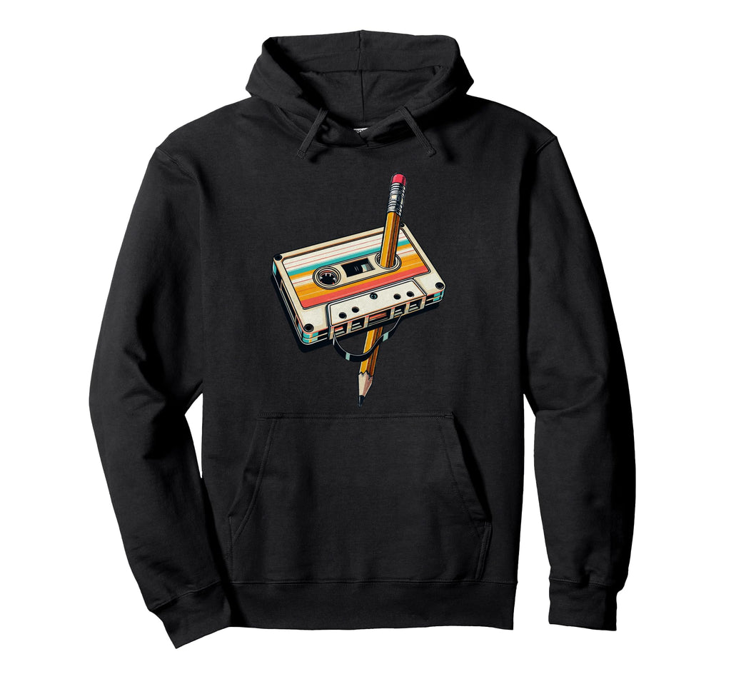 Pencil Rewind Cassette Tape Nostalgia Hoodie - Streetwear Style for Adults - T-Shirt, Sweatshirt, Hoodie