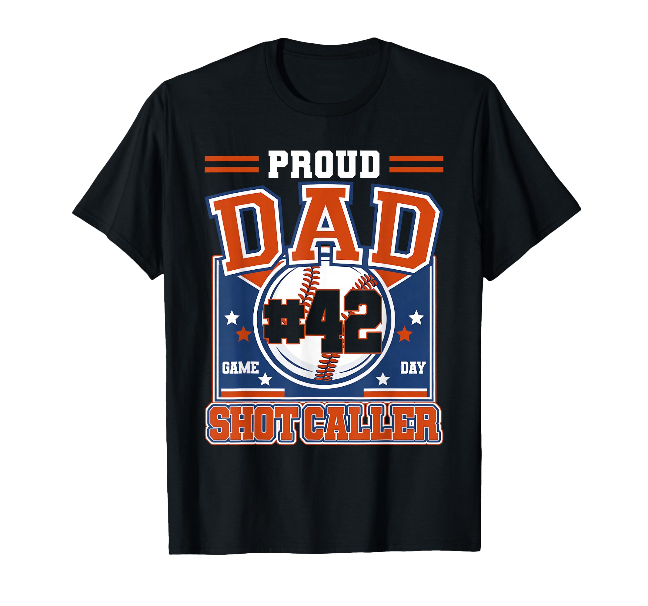 Proud Dad Baseball Player Number 42 T-Shirt - Novelty Apparel for Adults - T-Shirt, Sweatshirt, Hoodie