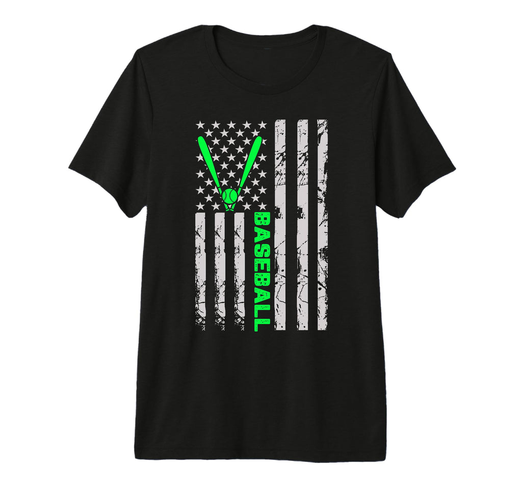 Baseball Distress Flag Fun Tri Blend T-Shirt - Minimalist Print Unisex - T-Shirt, Sweatshirt, Hoodie