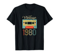 1980 42Nd Birthday Cassette Tape T-Shirt - Minimalist Print Unisex - T-Shirt, Sweatshirt, Hoodie