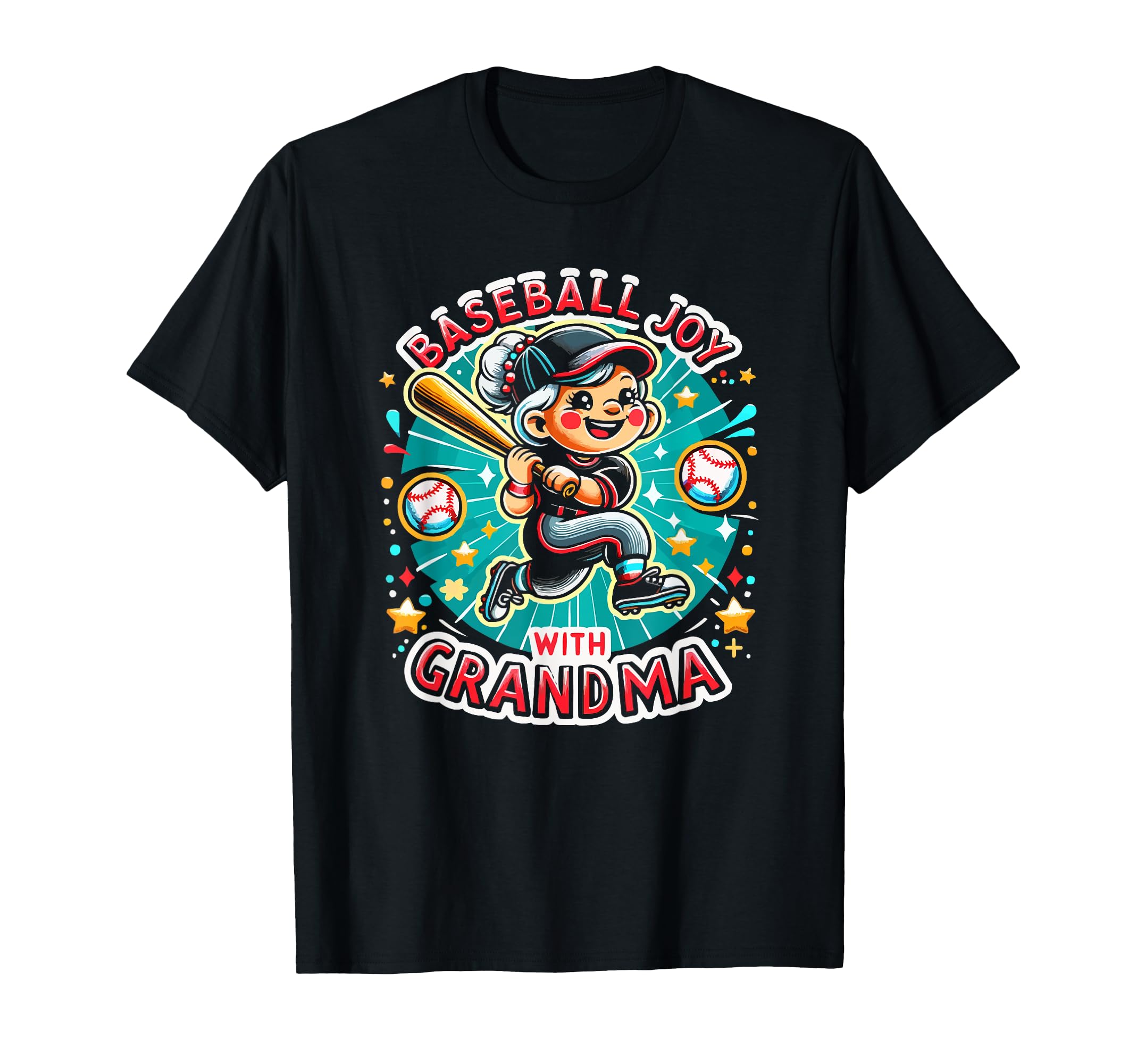 Baseball Grandma Grandmother Granny T-Shirt - Custom Art Print Men Women - T-Shirt, Sweatshirt, Hoodie