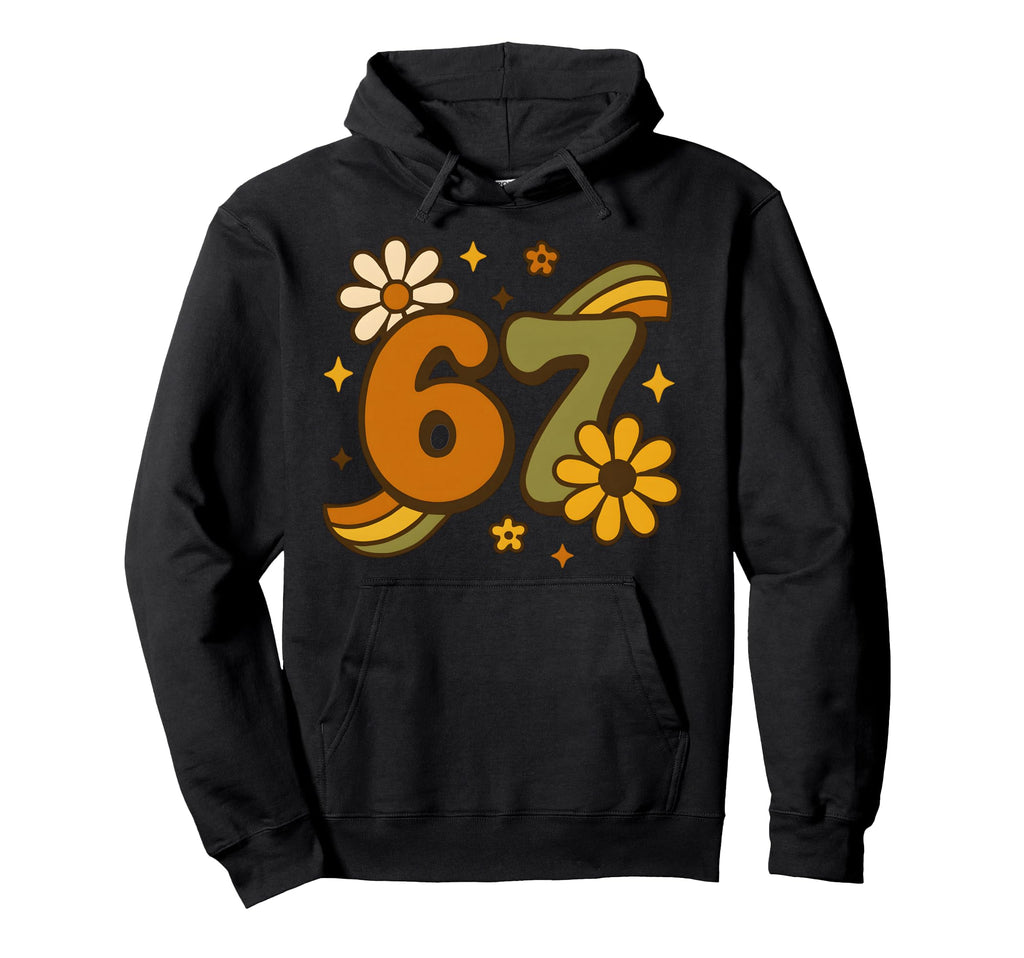67 Meme Fall Autmn Groovy 70S Six Hoodie - Minimalist Print for Adults - T-Shirt, Sweatshirt, Hoodie