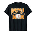 Baseball Mom Sports Orange Black White T-Shirt - Novelty Apparel for Adults - T-Shirt, Sweatshirt, Hoodie
