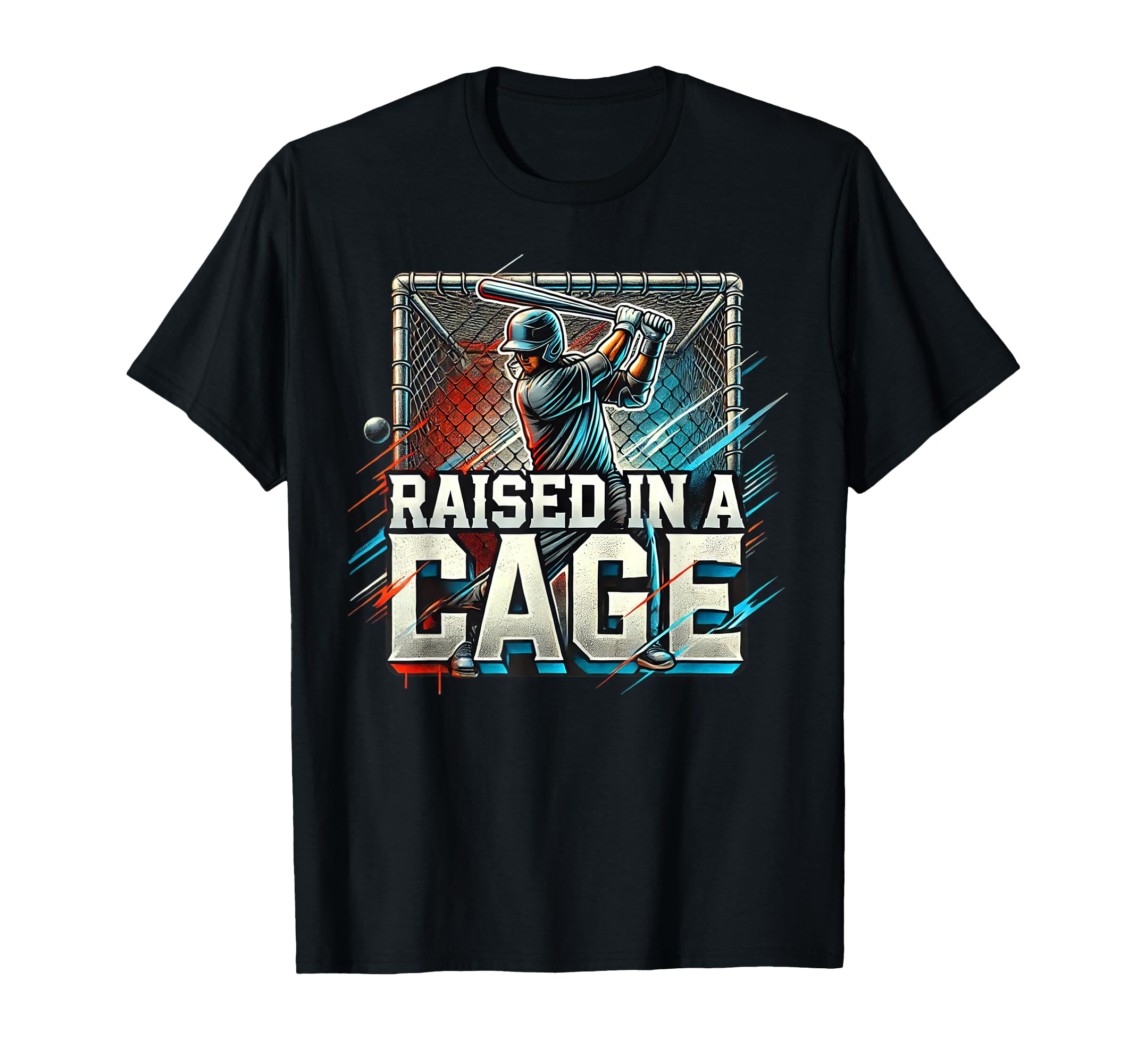 Raised Cage Baseball Training Batting T-Shirt - Trendy Graphic for Adults - T-Shirt, Sweatshirt, Hoodie