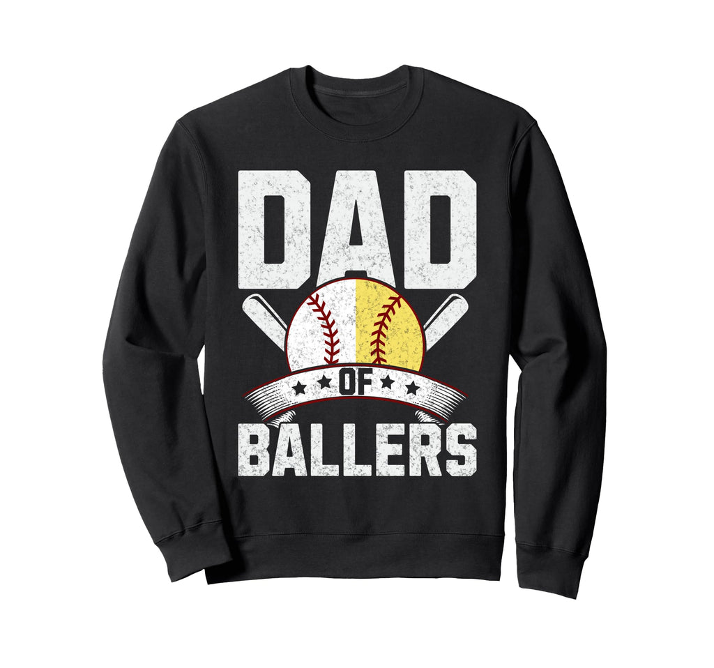 Dad Ballers Funny Baseball Softball Sweatshirt - Unique Graphic for Adults - T-Shirt, Sweatshirt, Hoodie