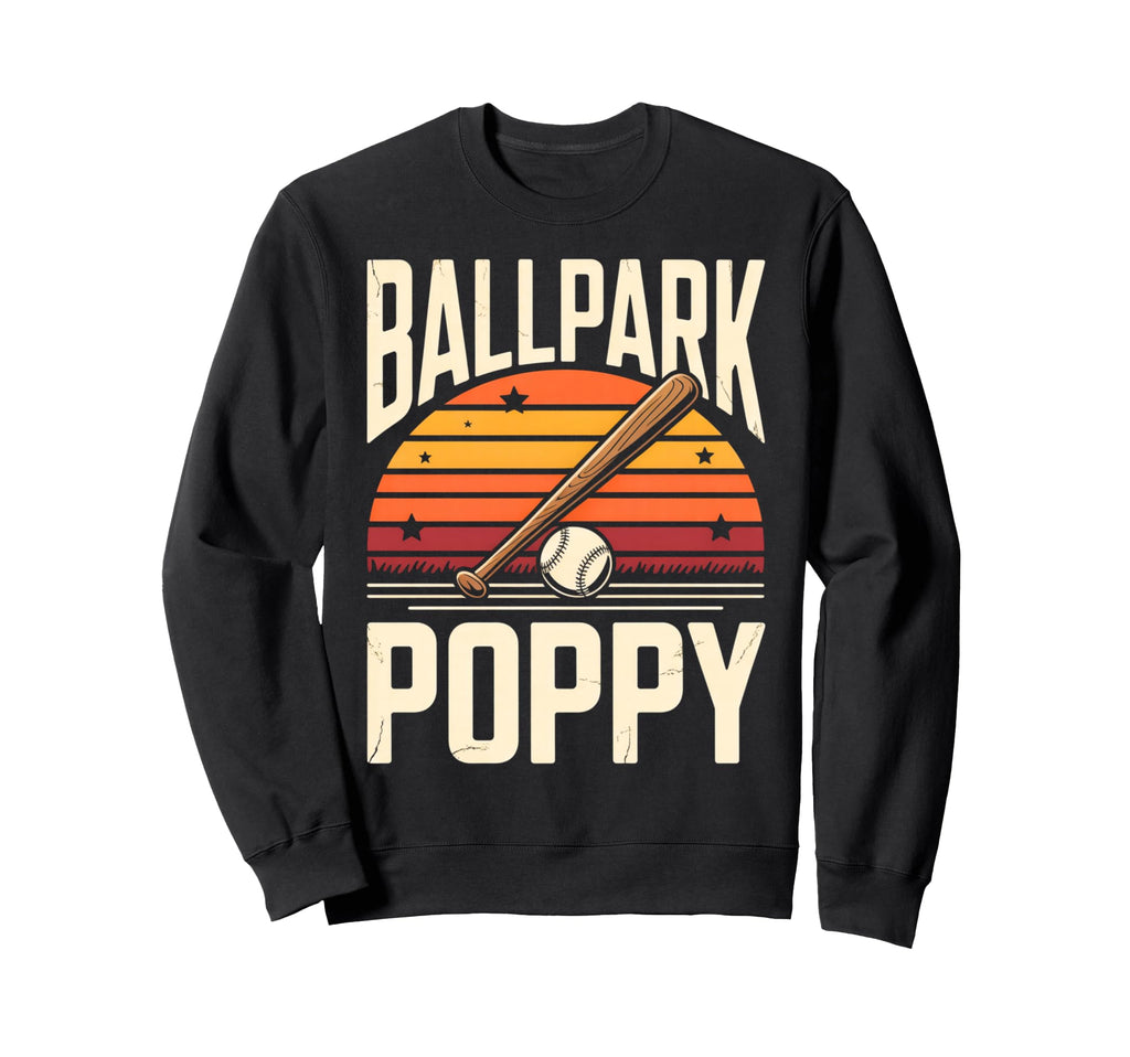 Ballpark Poppy Softball And Sweatshirt - Fun Novelty Design for Adults - T-Shirt, Sweatshirt, Hoodie