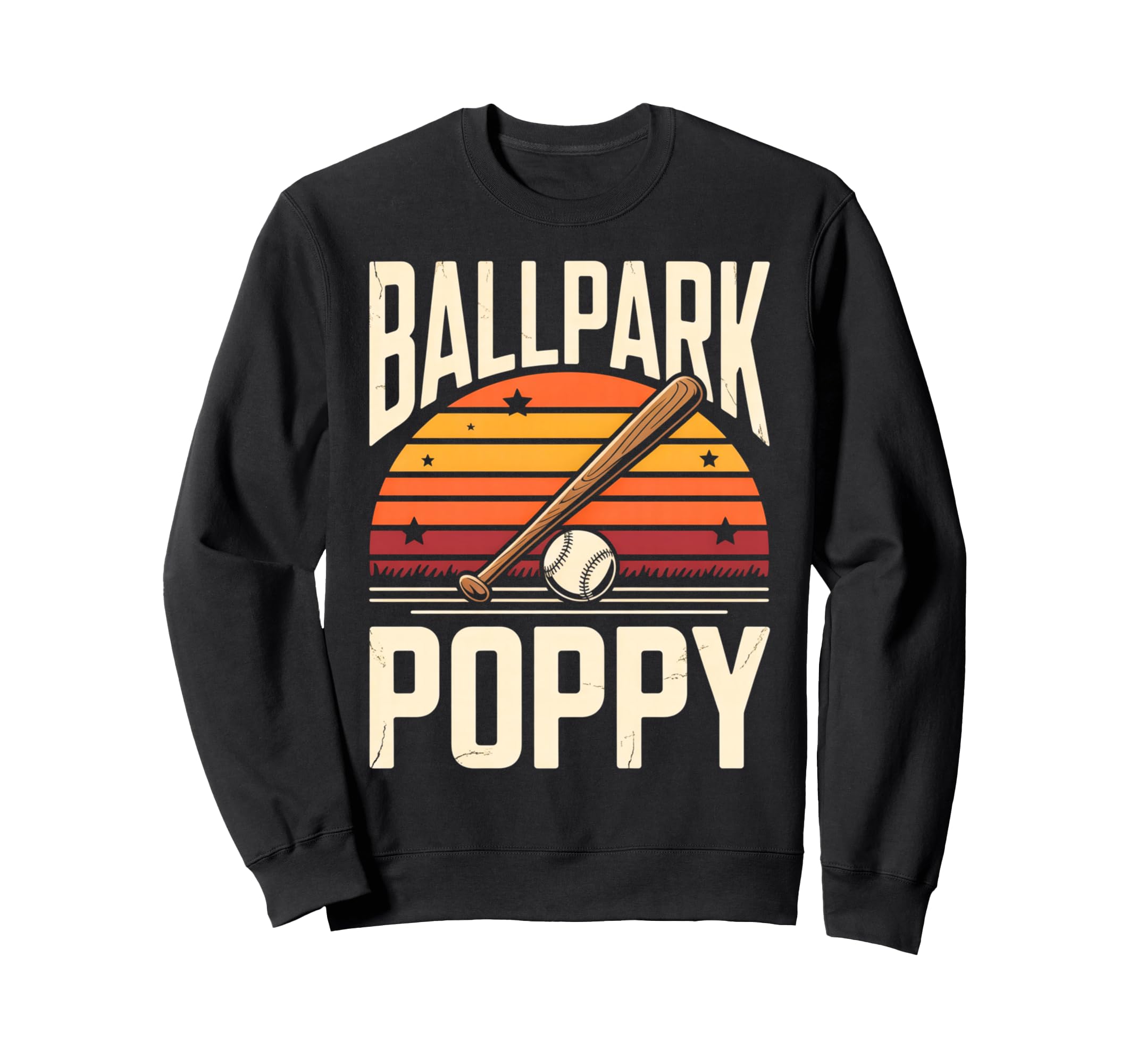 Ballpark Poppy Softball And Sweatshirt - Fun Novelty Design for Adults - T-Shirt, Sweatshirt, Hoodie