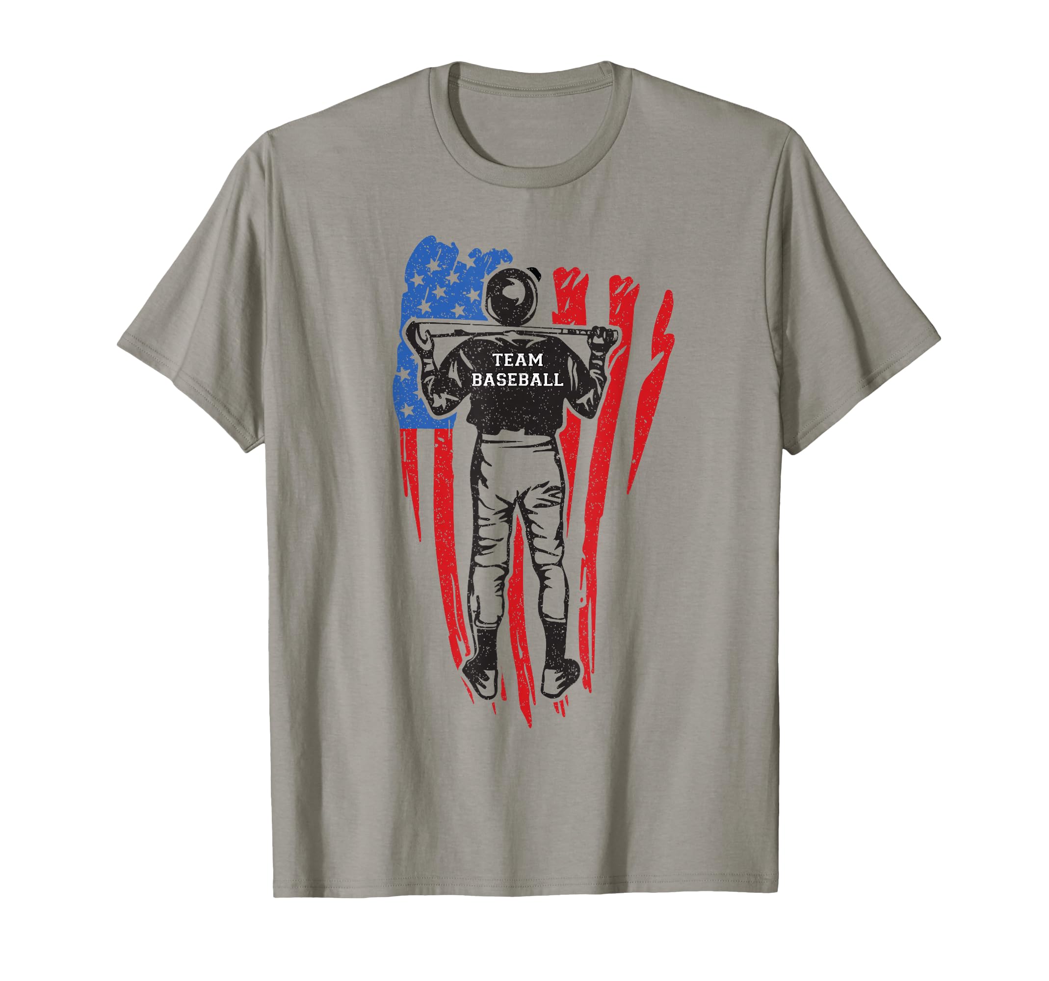 Us Flag Baseball Player Batter Sport T-Shirt - Unique Graphic for Adults - T-Shirt, Sweatshirt, Hoodie