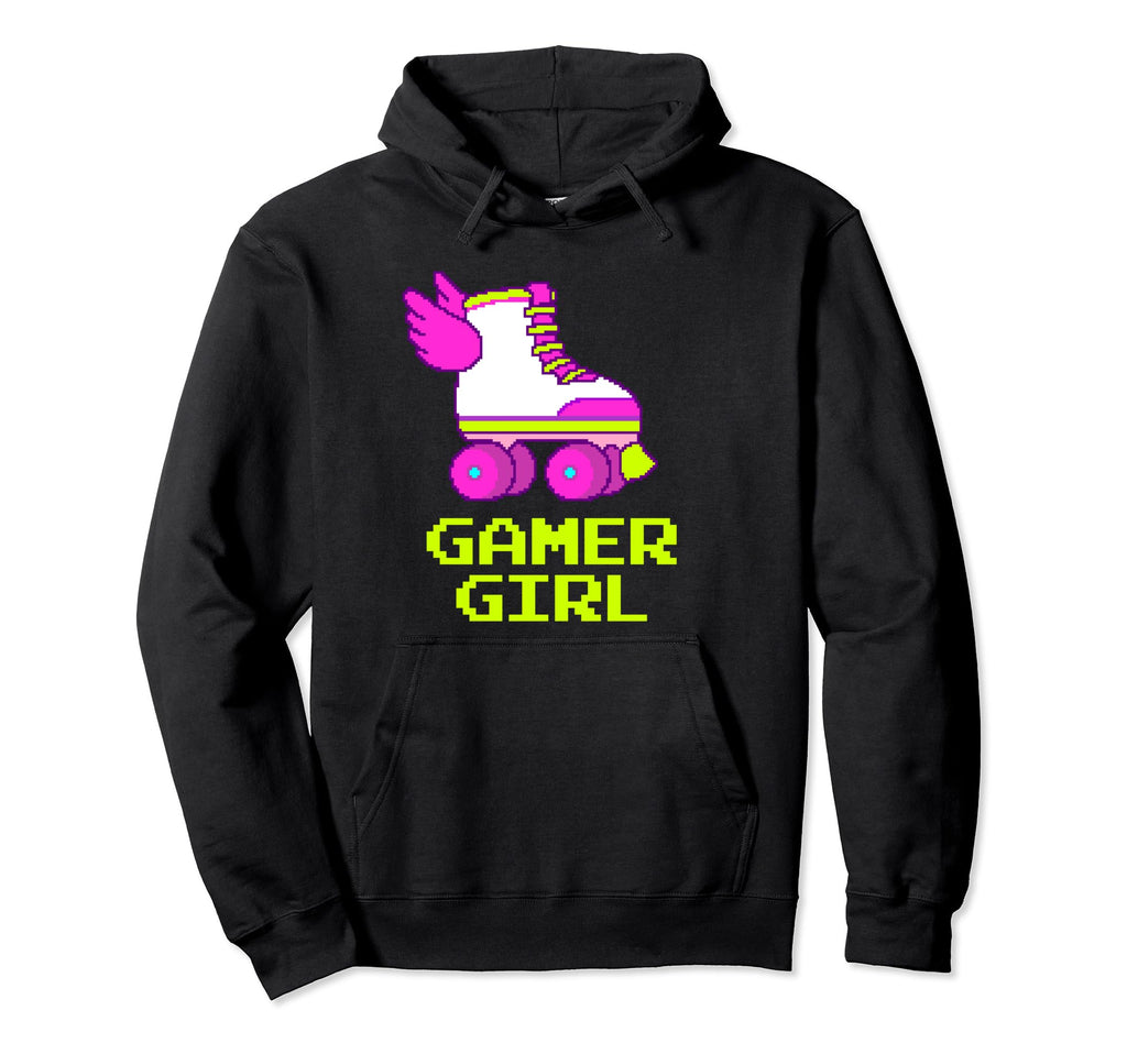 Gamer 8 Bit Roller Skates Video Game Gift Hoodie - Trendy Graphic Men Women - T-Shirt, Sweatshirt, Hoodie
