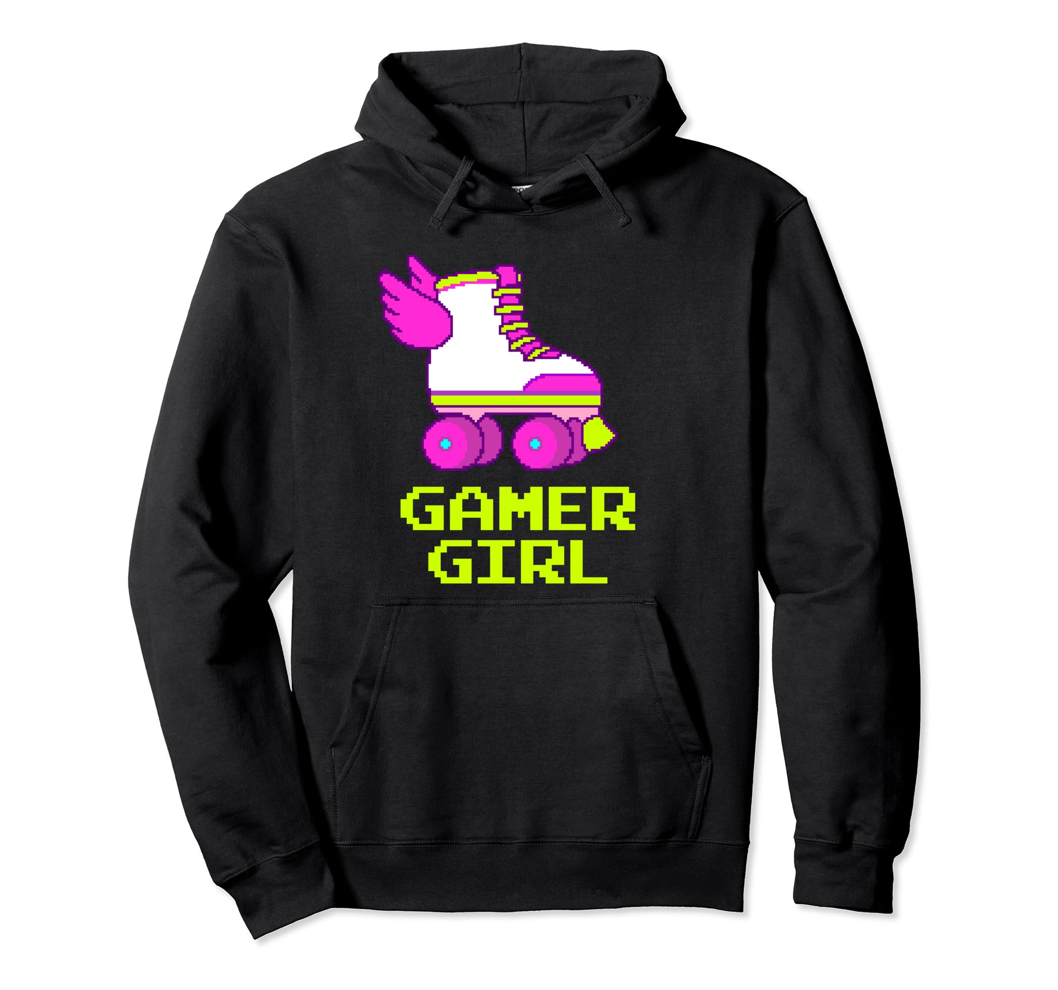 Gamer 8 Bit Roller Skates Video Game Gift Hoodie - Trendy Graphic Men Women - T-Shirt, Sweatshirt, Hoodie