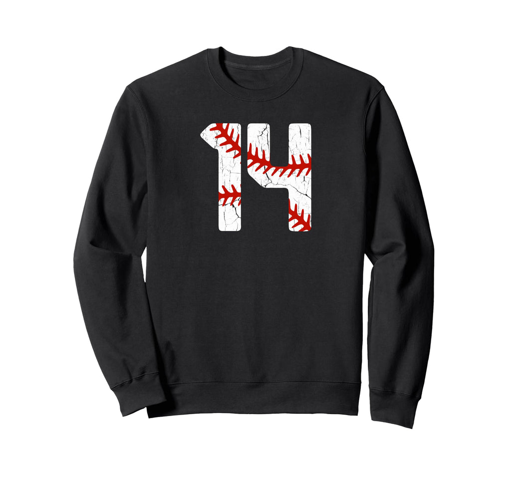 Baseball Player Jersey Number 14 Sweatshirt - Novelty Apparel for Adults - T-Shirt, Sweatshirt, Hoodie