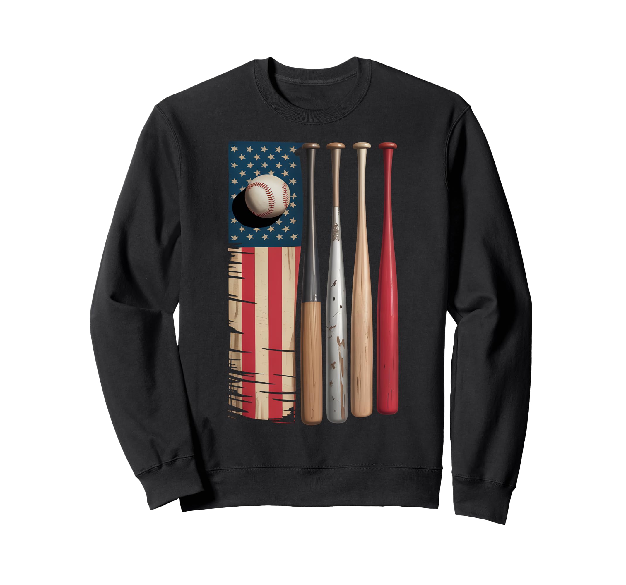 Patriotic Usa Flag American Baseball Sweatshirt - Aesthetic Graphic Unisex - T-Shirt, Sweatshirt, Hoodie