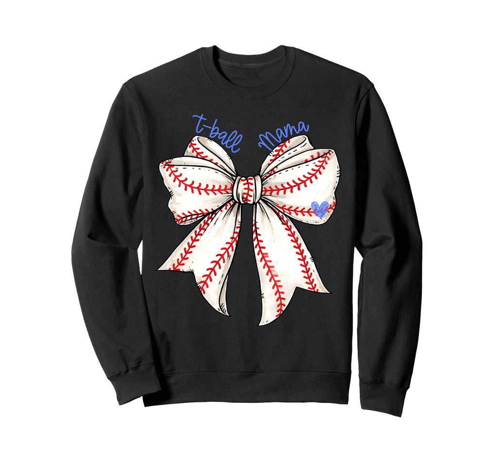 T Ball Baseball Mama Mom Coquette Sweatshirt - Custom Art Print Men Women - T-Shirt, Sweatshirt, Hoodie