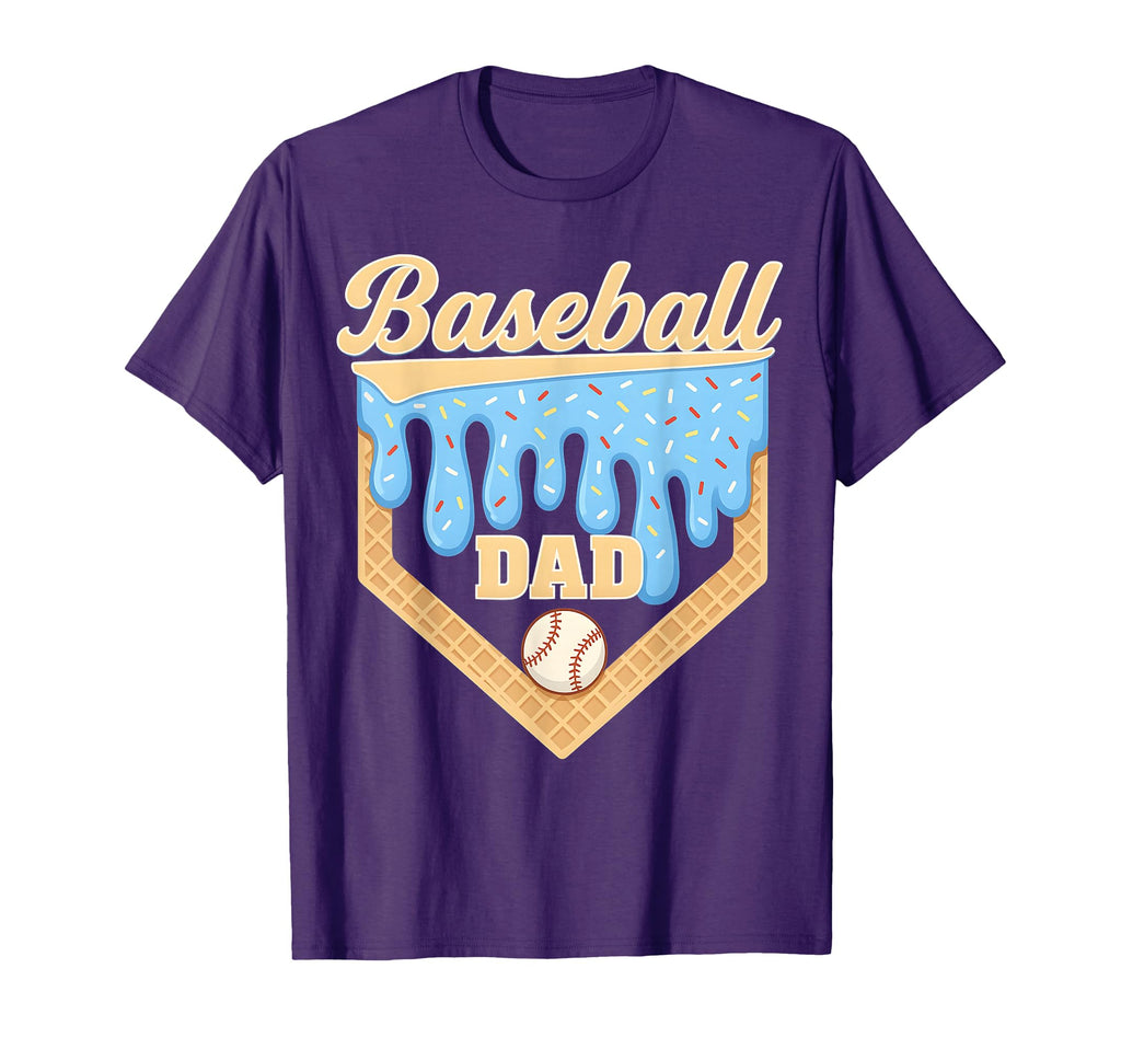 Baseball Dad Ice Cream Drip Home T-Shirt - Streetwear Style Men Women - T-Shirt, Sweatshirt, Hoodie