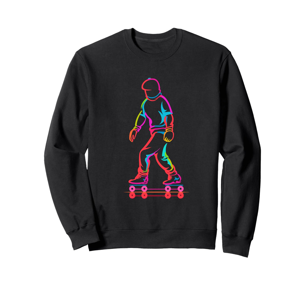 Roller Skater Sketch Retrowave Sweatshirt - Streetwear Style for Adults - T-Shirt, Sweatshirt, Hoodie