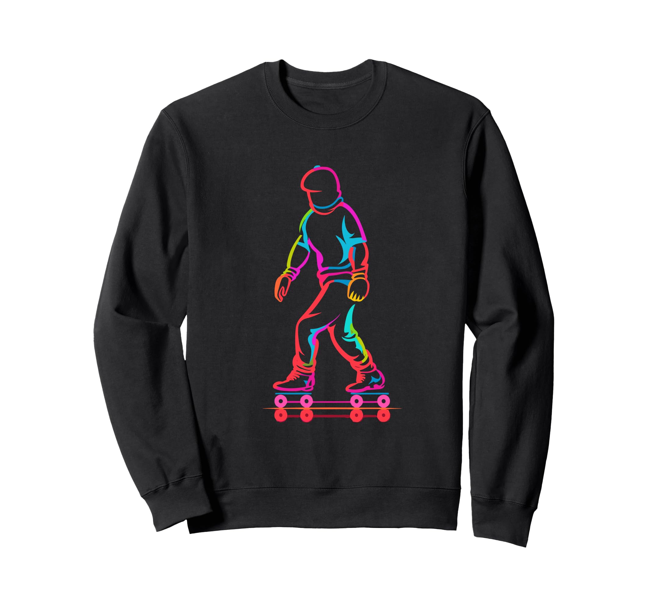 Roller Skater Sketch Retrowave Sweatshirt - Streetwear Style for Adults - T-Shirt, Sweatshirt, Hoodie
