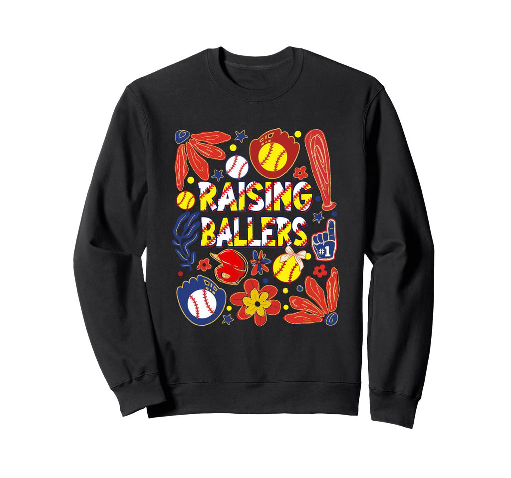 Raising Ballers Baseball Sweatshirt - Custom Art Print for Adults - T-Shirt, Sweatshirt, Hoodie