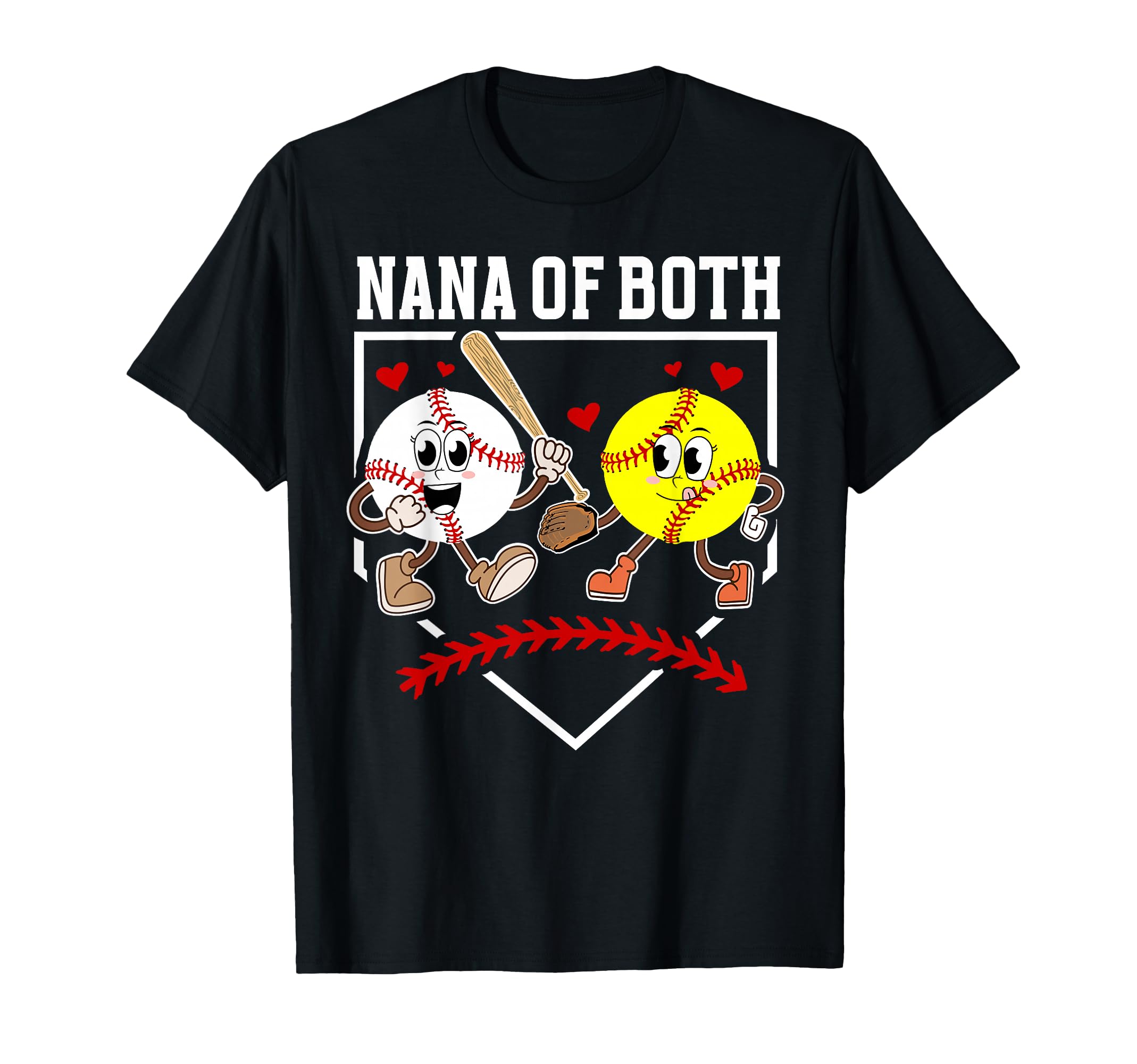 Nana Both Proud Softball Baseball T-Shirt - Minimalist Print for Adults - T-Shirt, Sweatshirt, Hoodie