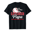 Baseball Catcher Papa Proud Papa Baseball T-Shirt - Graphic Print Unisex - T-Shirt, Sweatshirt, Hoodie