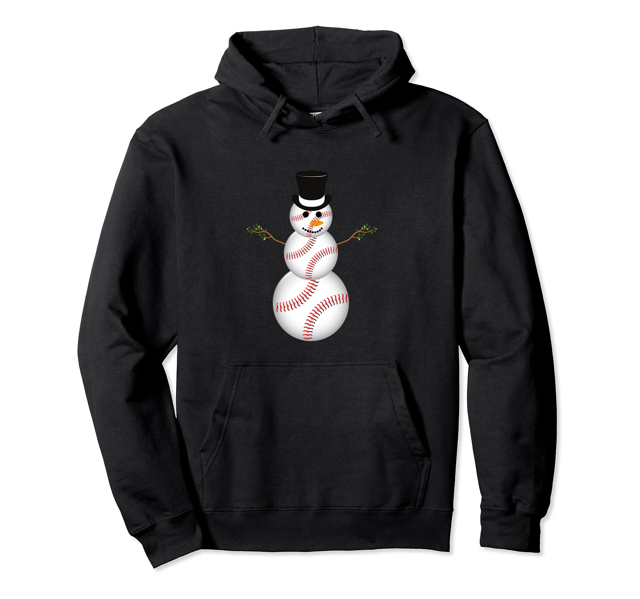Baseball Snowman Baseball Hoodie - Casual Everyday Wear Unisex - T-Shirt, Sweatshirt, Hoodie