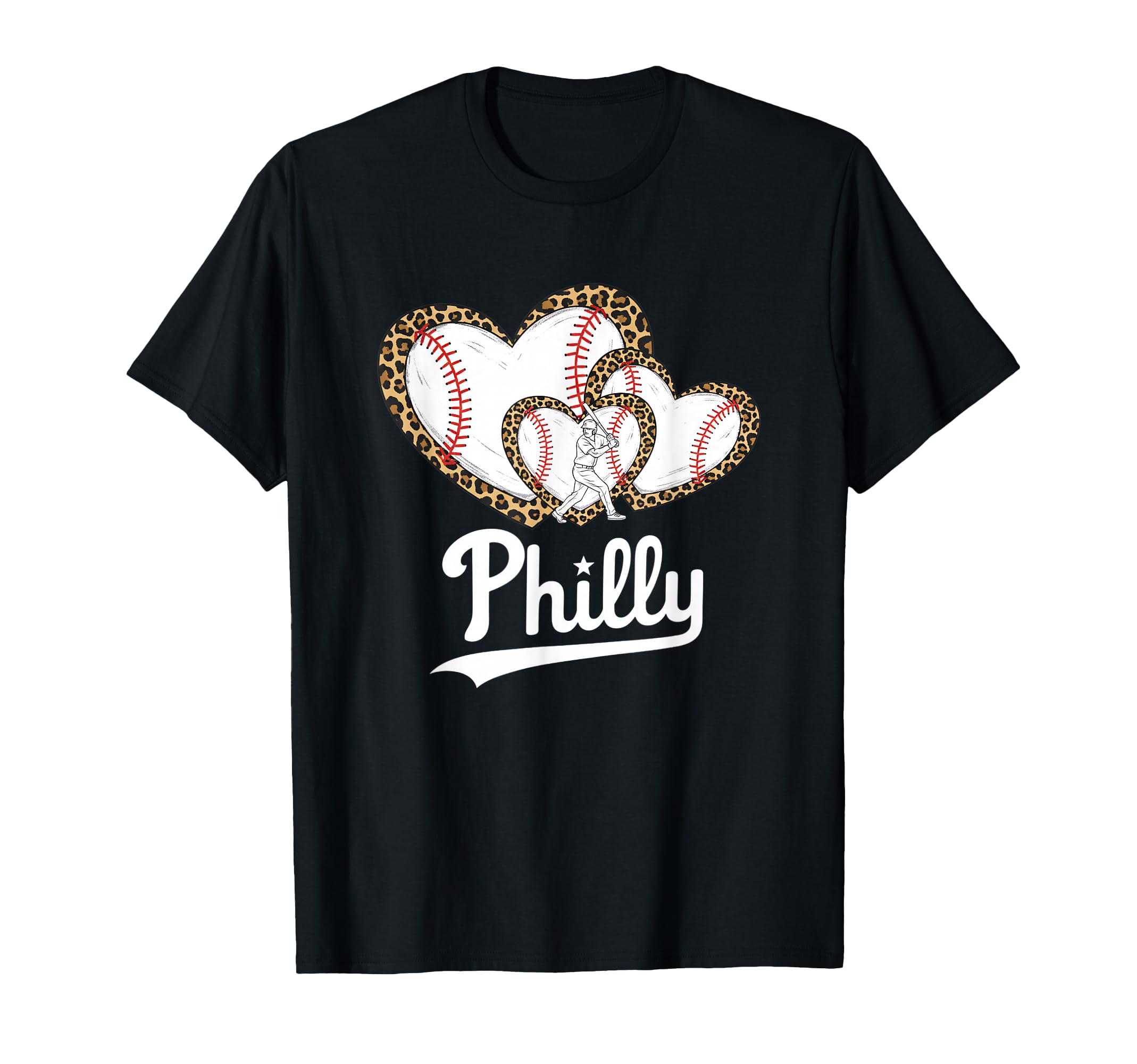 Leopard Baseball Heart Baseball T-Shirt - Casual Everyday Wear for Adults - T-Shirt, Sweatshirt, Hoodie