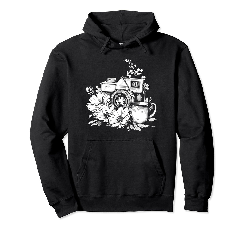 Photographer Coffee Camera Flowers Hoodie - Custom Art Print Men Women - T-Shirt, Sweatshirt, Hoodie