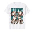 Turquoise Cowhide Howdy Cowgirl Bow T-Shirt - Custom Art Print Unisex - T-Shirt, Sweatshirt, Hoodie