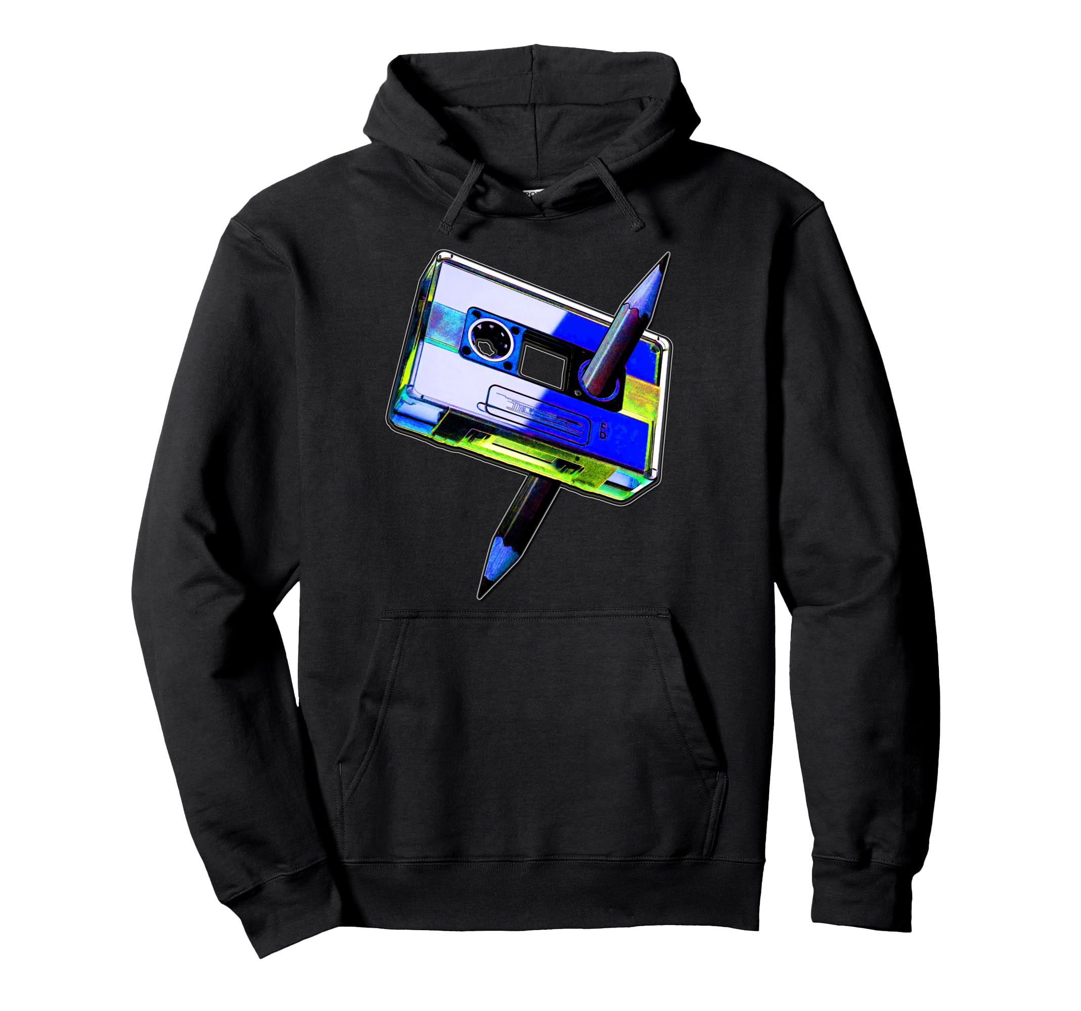 80S Cassette Tape Pencil 1980S Music Hoodie - Aesthetic Graphic for Adults - T-Shirt, Sweatshirt, Hoodie