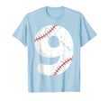 Number 9 Baseball Distressed Team T-Shirt - Custom Art Print for Adults - T-Shirt, Sweatshirt, Hoodie