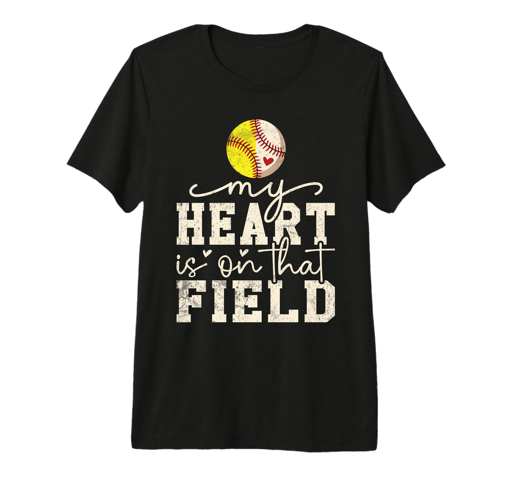 My Heart Is That Field Funny Baseball T-Shirt - Graphic Print Men Women - T-Shirt, Sweatshirt, Hoodie
