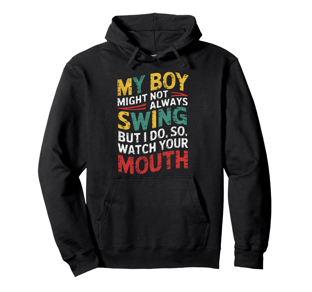 My Might Not Always Swing Baseball Mom Hoodie - Custom Art Print Men Women - T-Shirt, Sweatshirt, Hoodie