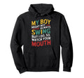 My Might Not Always Swing Baseball Mom Hoodie - Custom Art Print Men Women - T-Shirt, Sweatshirt, Hoodie