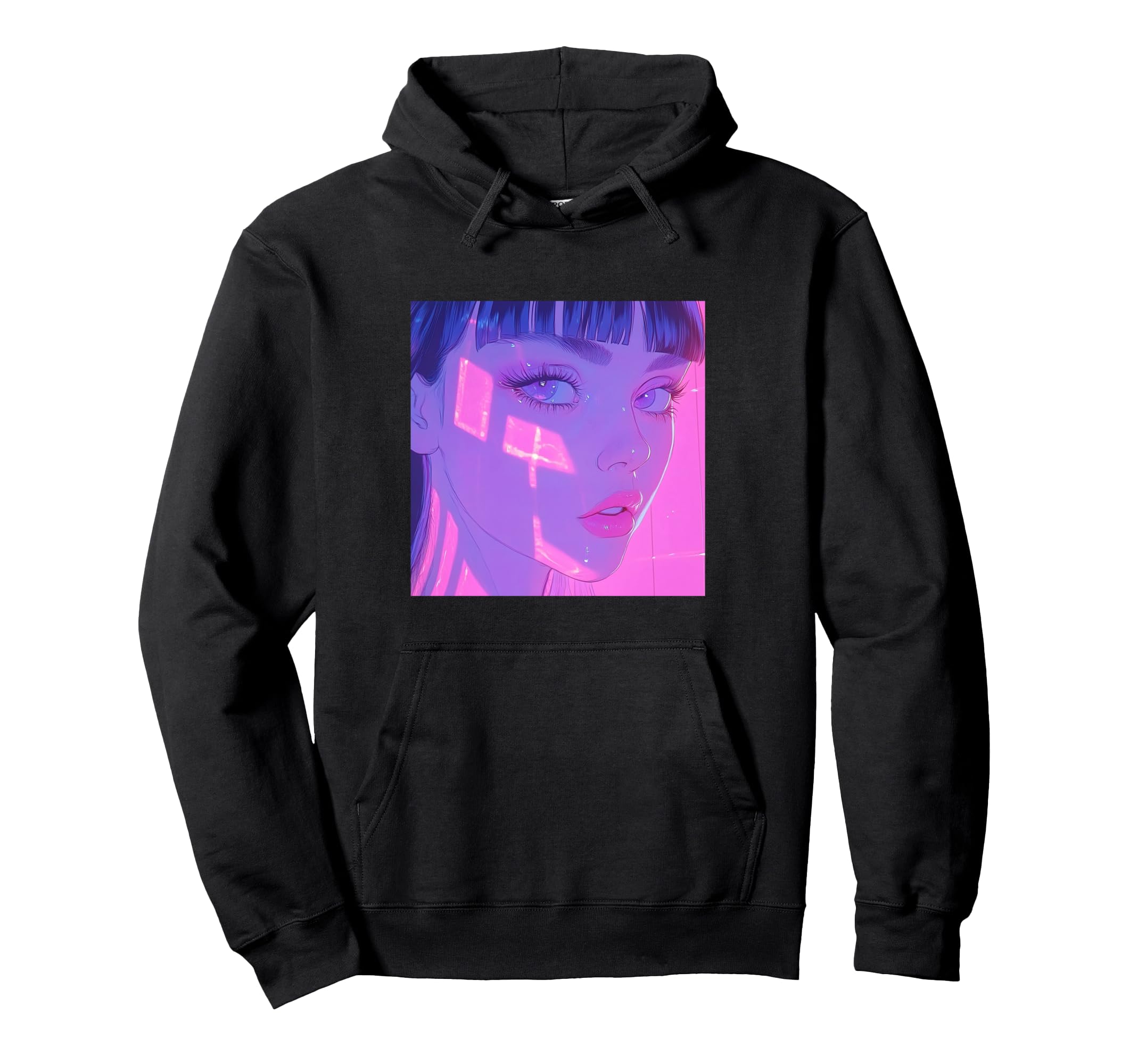 Aesthetic Vaporwave Anime Sad Hoodie - Unique Graphic for Adults - T-Shirt, Sweatshirt, Hoodie