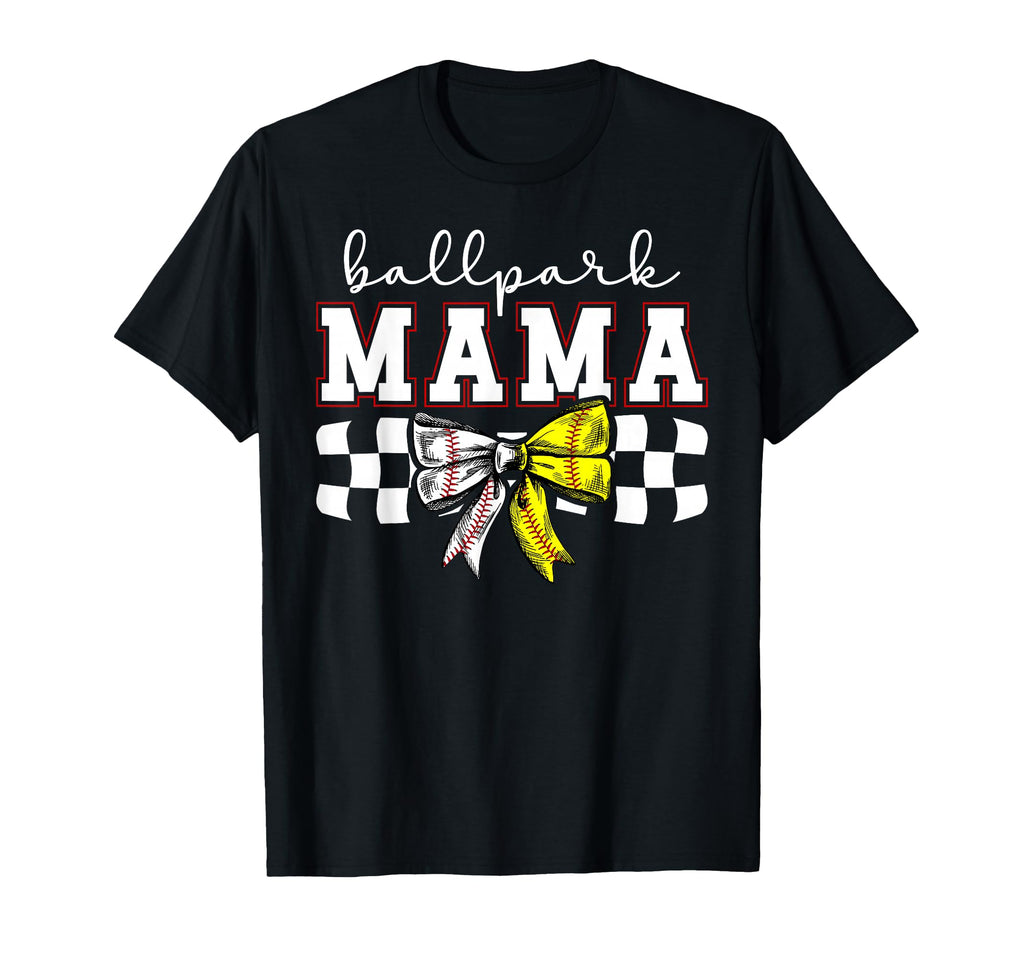Ballpark Mama Coquette Softball Baseball T-Shirt - Unique Graphic Unisex - T-Shirt, Sweatshirt, Hoodie