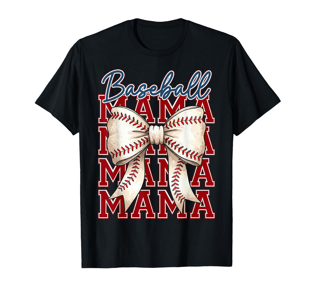 Baseball Coquette Bow Mama Baseball T-Shirt - Fun Novelty Design Unisex - T-Shirt, Sweatshirt, Hoodie