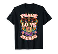 Hippie Guitar Peace Love Music T-Shirt - Fun Novelty Design Unisex - T-Shirt, Sweatshirt, Hoodie