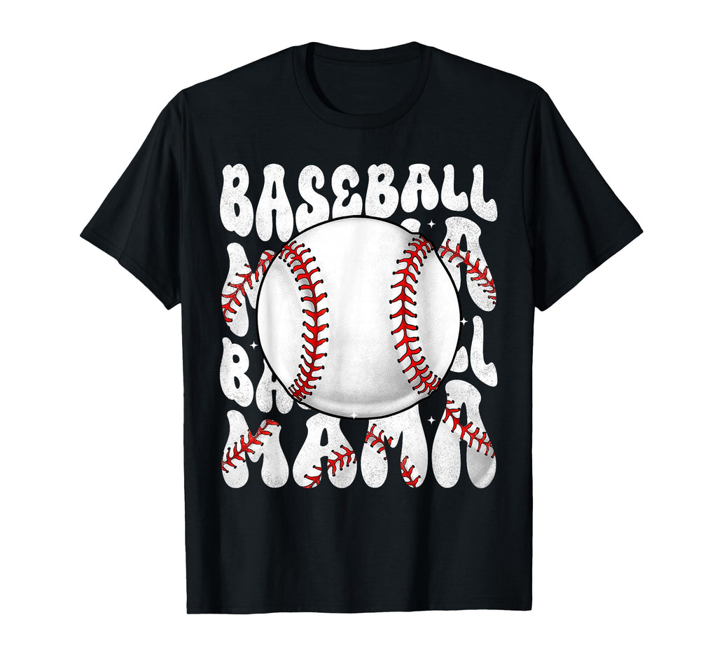 Groovy Baseball Mama Sports Mom Game T-Shirt - Unique Graphic for Adults - T-Shirt, Sweatshirt, Hoodie