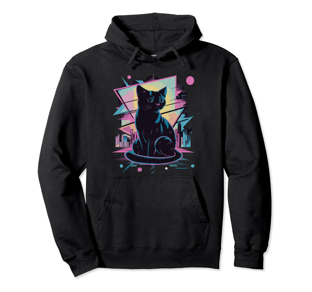 Vaporwave Cat Aesthetic Synthwave Cat Hoodie - Unique Graphic Unisex - T-Shirt, Sweatshirt, Hoodie