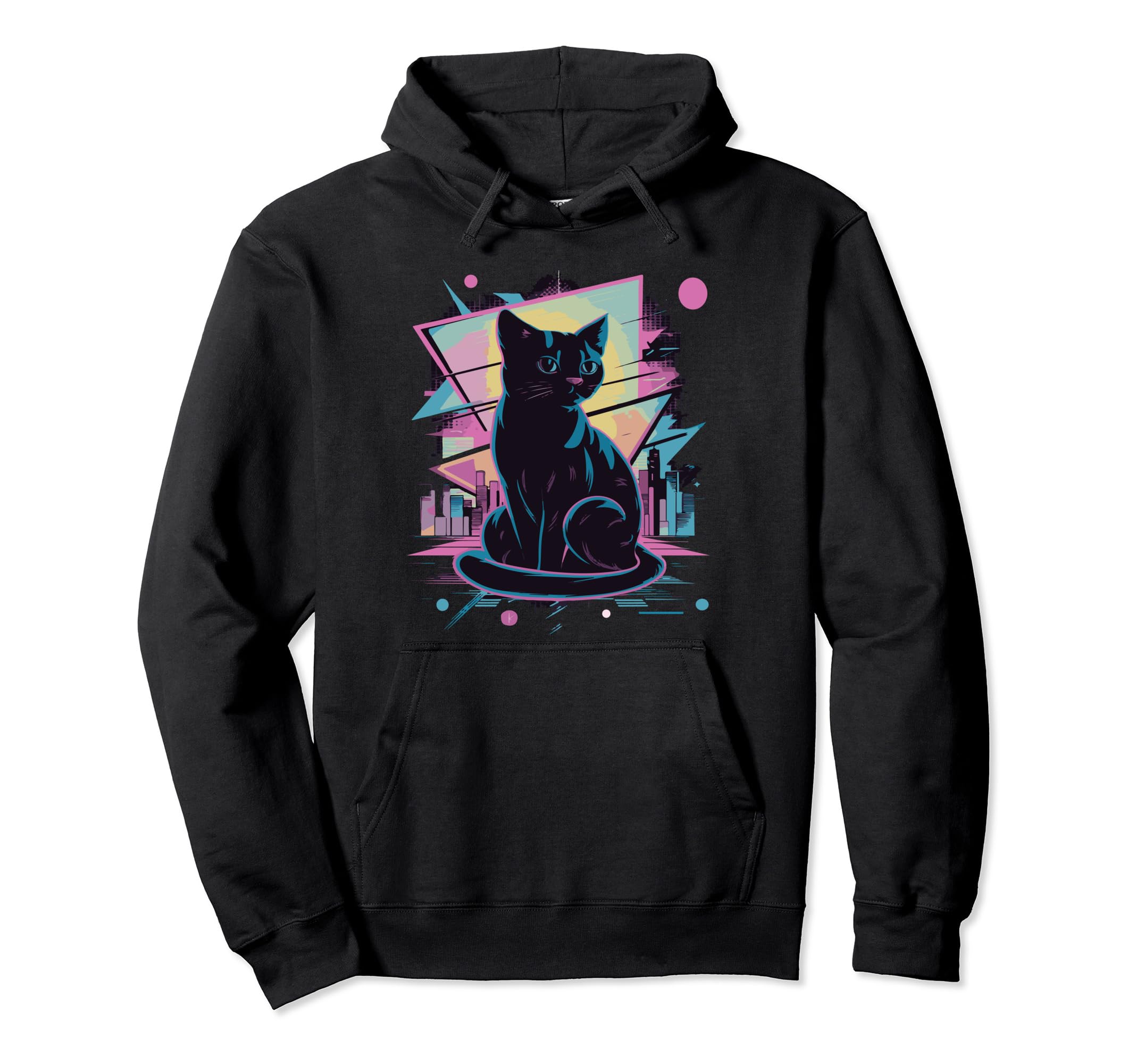 Vaporwave Cat Aesthetic Synthwave Cat Hoodie - Unique Graphic Unisex - T-Shirt, Sweatshirt, Hoodie