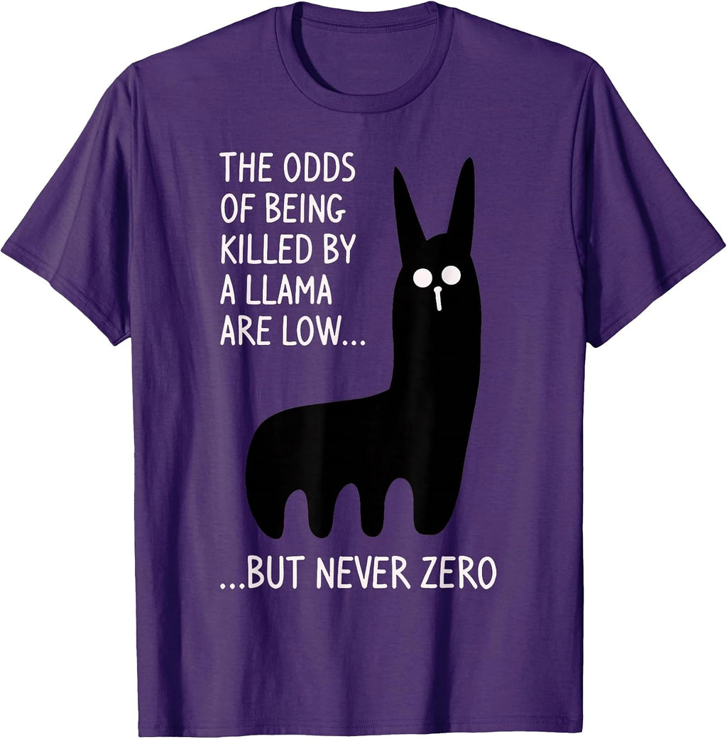 Funny The Odds Of Being Killed By A Llama - Adult & Kids T-Shirts, Sweatshirts & Hoodies apparel design preview 1