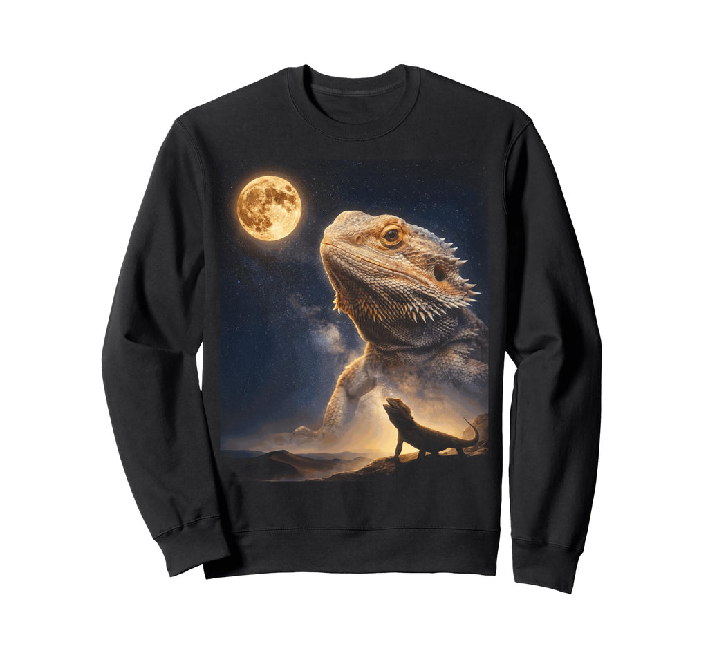 Howling Bearded Dragon Full Moon Sweatshirt - Graphic Print for Adults - T-Shirt, Sweatshirt, Hoodie