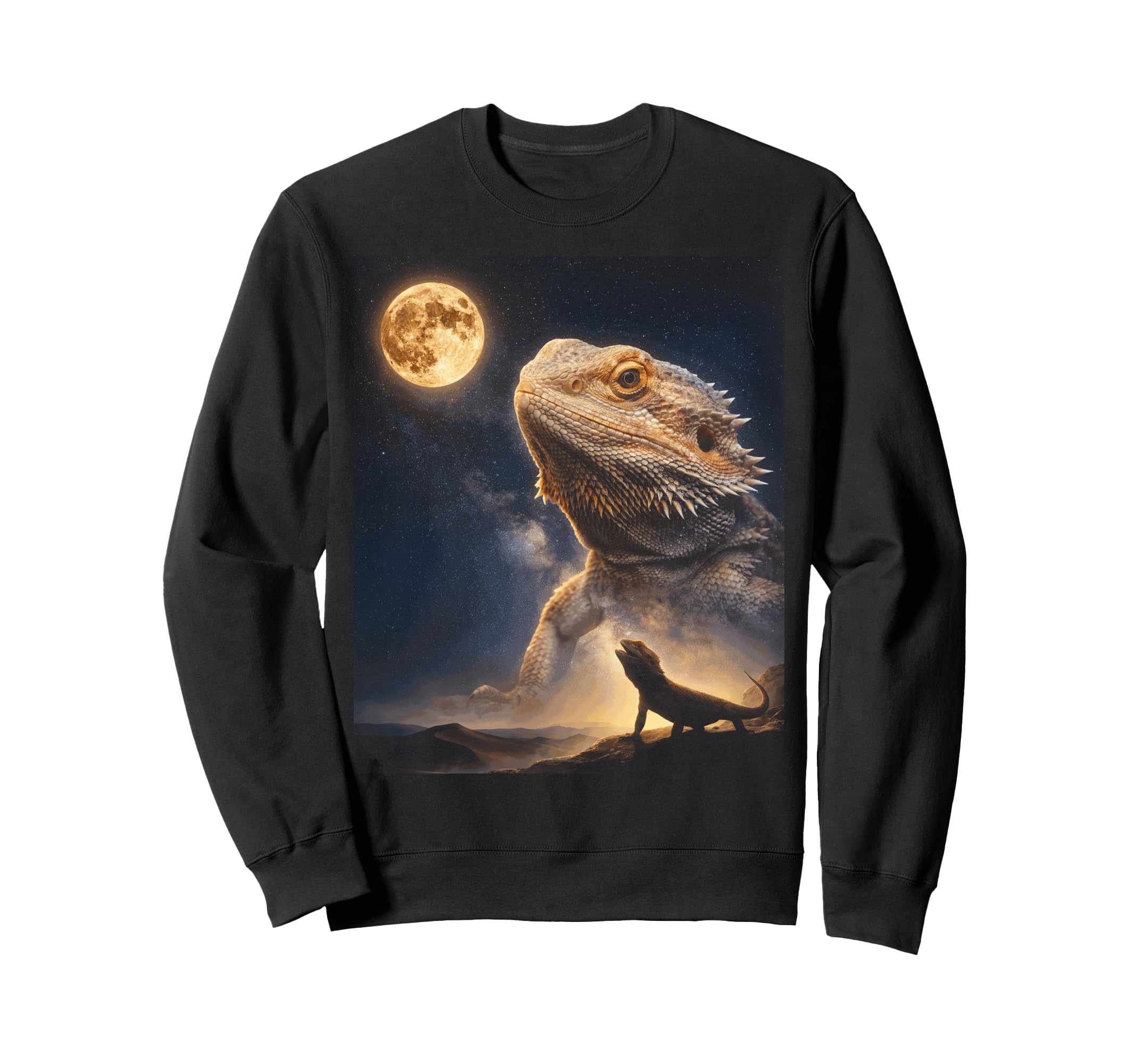 Howling Bearded Dragon Full Moon Sweatshirt - Graphic Print for Adults - T-Shirt, Sweatshirt, Hoodie