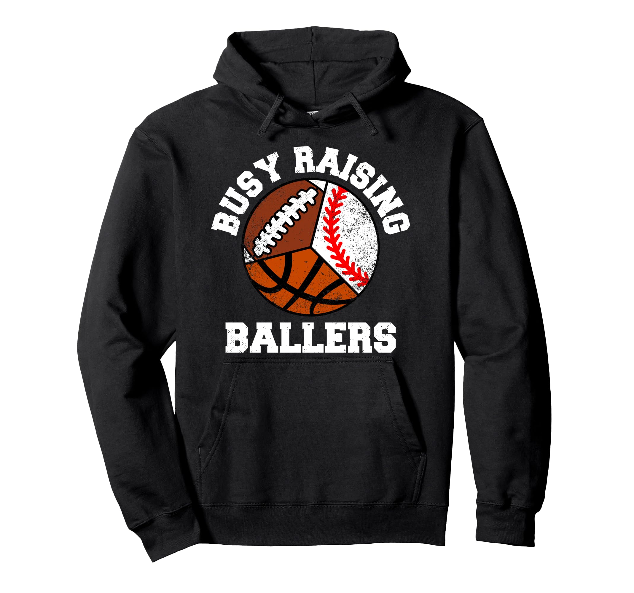 Busy Raising Ballers Funny Baseball Hoodie - Fun Novelty Design Unisex - T-Shirt, Sweatshirt, Hoodie