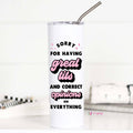 Great Tits and Correct Opinions Funny Tall Travel Cup - Adult & Kids T-Shirts, Sweatshirts & Hoodies apparel design preview 1