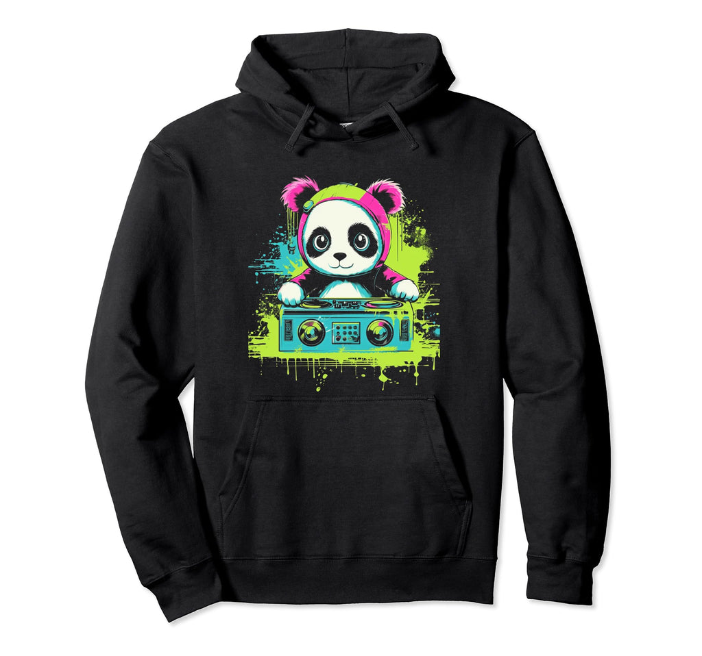 Kawaii Panda Dj Japanese Edm Y2K Hoodie - Novelty Apparel for Adults - T-Shirt, Sweatshirt, Hoodie