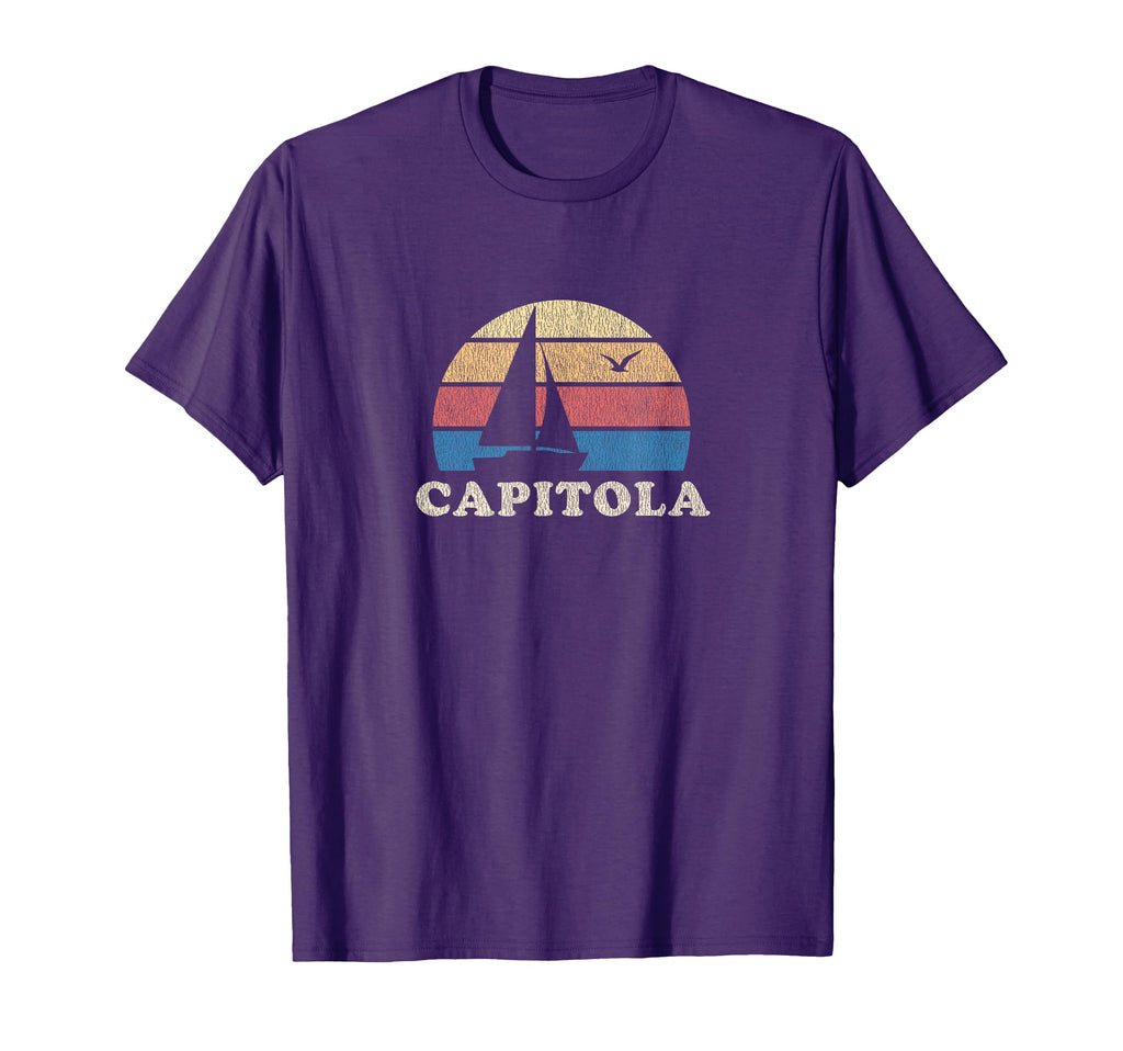 Capitola Ca Sailboat 70S Throwback T-Shirt - Custom Art Print for Adults - T-Shirt, Sweatshirt, Hoodie