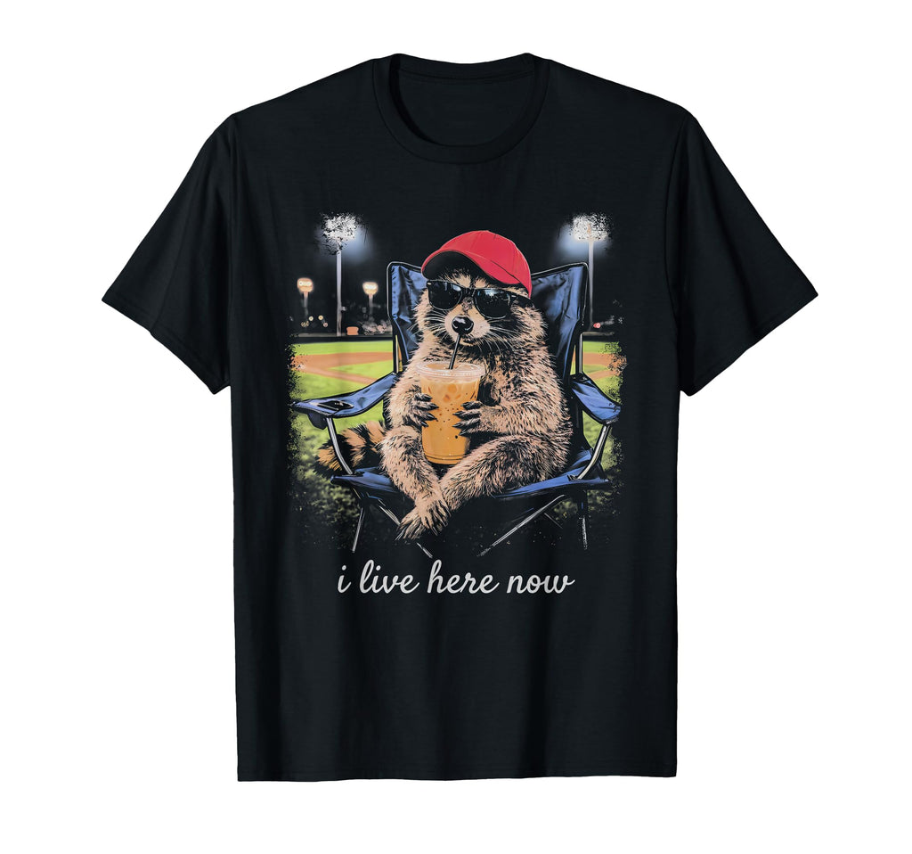 Funny Raccoon Ballfield Baseball T-Shirt - Casual Everyday Wear Men Women - T-Shirt, Sweatshirt, Hoodie