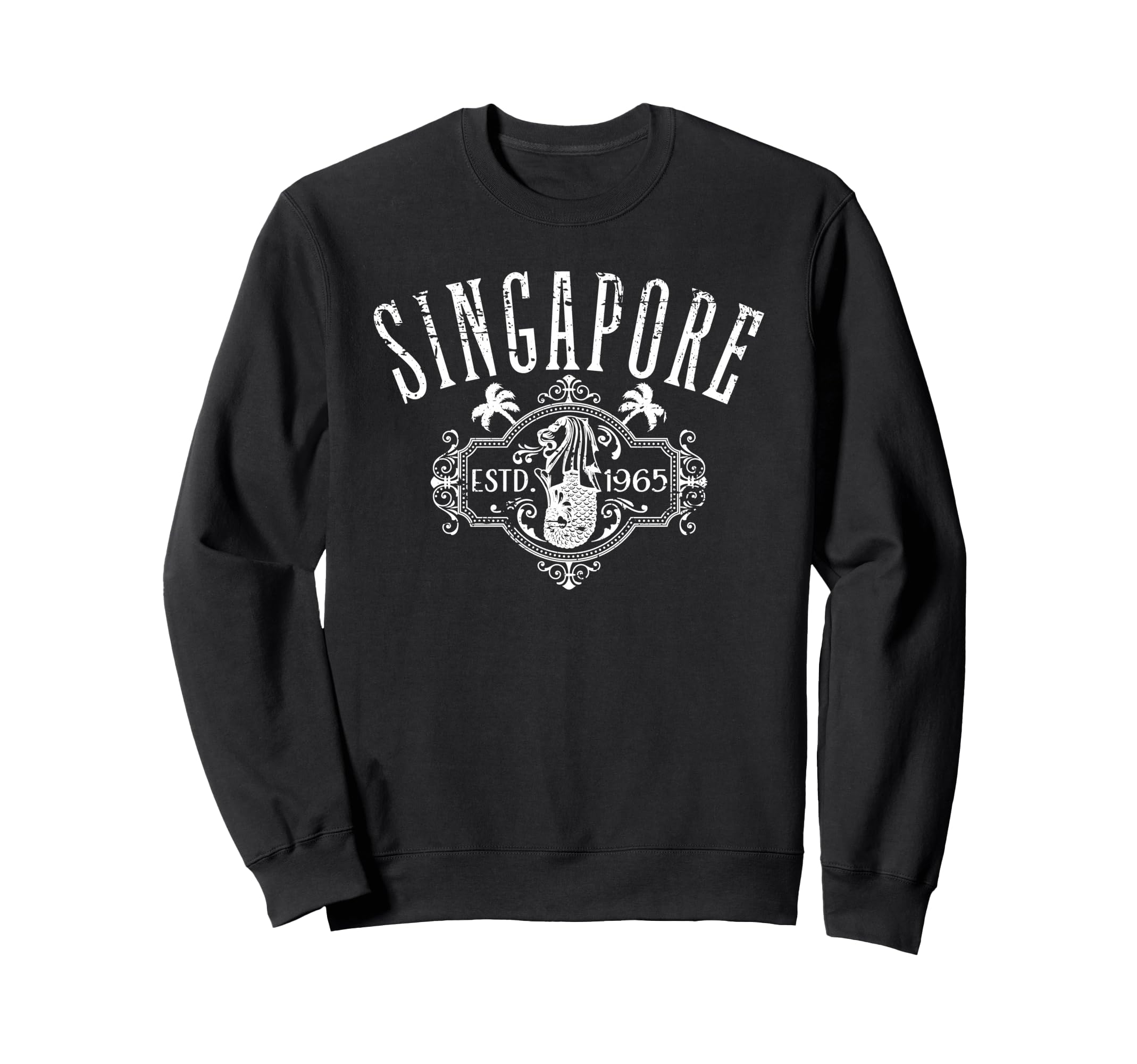 Singapore Merlion Distressed Souvenir Sweatshirt - Graphic Print for Adults - T-Shirt, Sweatshirt, Hoodie