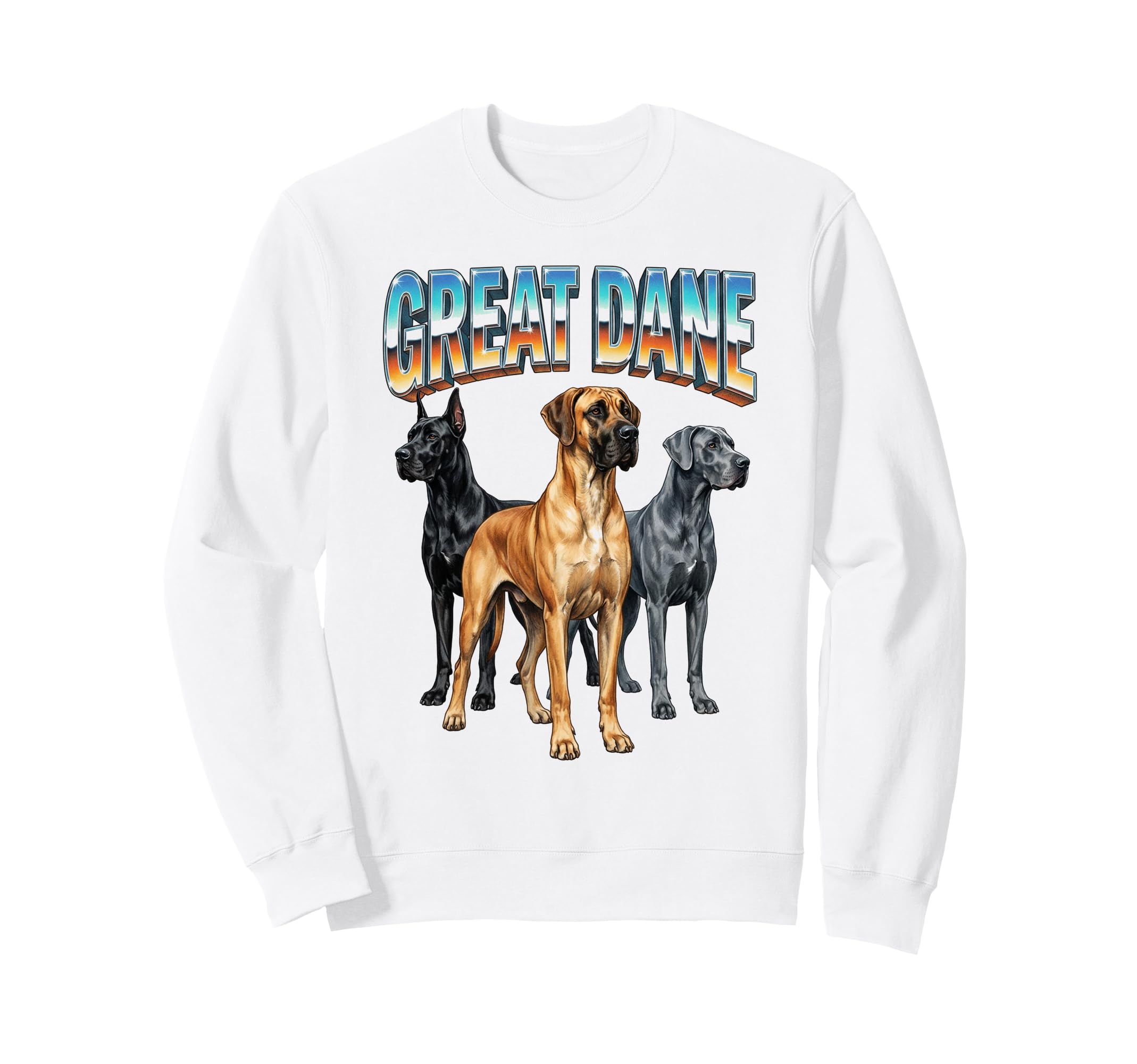 Great Dane 90S Dog Lover 80S Great Sweatshirt - Trendy Graphic for Adults - T-Shirt, Sweatshirt, Hoodie